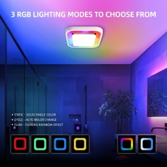 Akicon Bathroom Exhaust Fan with RGB LED Light, 110 CFM 1.5 Sone Ultra Quiet Bathroom Vent Fan for Ceiling, 3CCT Dimmable Light & Nightlight