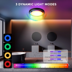 Akicon Bathroom Exhaust Fan with Humidity Sensor, 110 CFM 1.5 Sones Vent Fan with RGB Light, 3CCT Dimmable LED Light & Nightlight for Shower Room