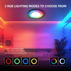 Akicon Bathroom Exhaust Fan with RGB LED Mode, 110 CFM 1.5 Sone Ultra Quiet Bathroom Vent Fan with 3CCT Light & Nightlight, Ceiling Mount