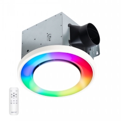 Akicon Bathroom Exhaust Fan with RGB LED Mode, 110 CFM 1.5 Sone Ultra Quiet Bathroom Vent Fan with 3CCT Light & Nightlight, Ceiling Mount