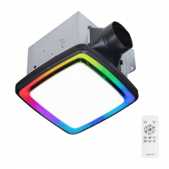 Akicon Bathroom Exhaust Fan with RGB Light, 110 CFM 1.5 Sones Bathroom Vent Fan with Humidity Sensor & Dimmable 3CCT LED Light 3000K/4000K/5000K