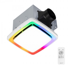 Akicon Bathroom Exhaust Fan with RGB Light, 110 CFM 1.5 Sones Bathroom Vent Fan with Humidity Sensor & Dimmable 3CCT LED Light 3000K/4000K/5000K