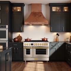 Akicon 48" Freestanding Gas Range with 8 Sealed Burners Cooktop,Rapid Convection Oven,Dual Zone Capacity with Heavy-Duty Cast Iron Grate Cooking Stove