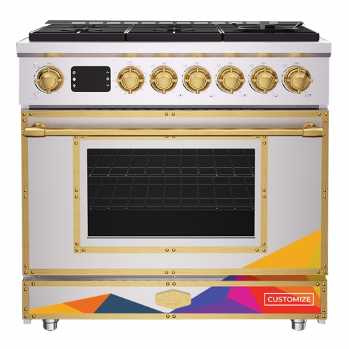 Akicon Custom 36"Freestanding Gas Range with 6 Sealed Burners Cooktop, Natural Gas/LP Convertible AK-G36N05A2