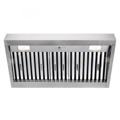 36 Inch Insert/Built-in Range Hood, Ultra Quiet, Powerful Suction Stainless Steel 6'' Duct Kitchen Vent Hood with Dimmable LED Lights, 4-Speeds 600CFM