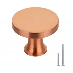 Akicon™ Copper Kitchen Cabinet Knobs 1-1/4 inch (32 mm) Diameter 100% Solid Brass Drawer Knob AK01916-C (1-PACK)