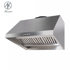 Outdoor Kitchen Barbeque Vent Hood, Poweful Suction Stainless Steel 8'' Duct BBQ Range Hood with LED Lights, 4-Speeds Max 2200 CFM
