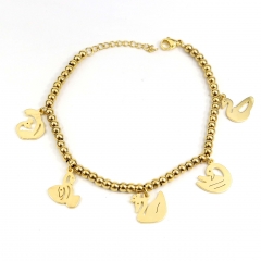 4MM beads stainless steel bracelet