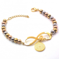 Stainless steel women's jewelry beaded bracelet wholesale