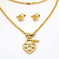 Stainless steel jewelry set, necklace and earrings wholesale