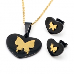 Stainless steel jewelry set, necklace and earrings wholesale