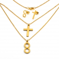 Stainless steel jewelry set, necklace and earrings wholesale