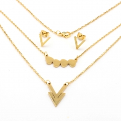 Stainless steel jewelry set, necklace and earrings wholesale