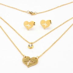 Stainless steel jewelry set, necklace and earrings wholesale