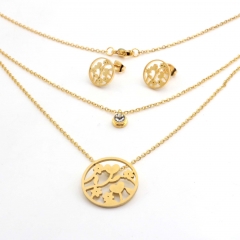 Stainless steel jewelry set, necklace and earrings wholesale