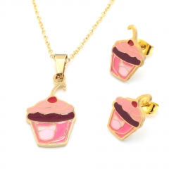 Stainless steel jewelry set, necklace and earrings wholesale