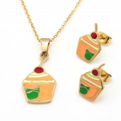 Stainless steel jewelry set, necklace and earrings wholesale