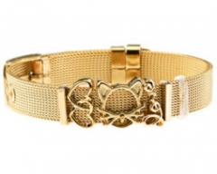 Stainless steel mesh bracelet + Alloy accessories Keeper woman bracelet