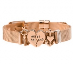 Stainless steel mesh bracelet + Alloy accessories Keeper woman bracelet
