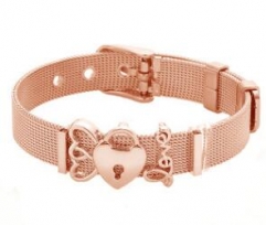 Stainless steel mesh bracelet + Alloy accessories Keeper woman bracelet