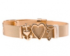 Stainless steel mesh bracelet + Alloy accessories Keeper woman bracelet