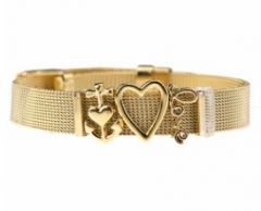 Stainless steel mesh bracelet + Alloy accessories Keeper woman bracelet