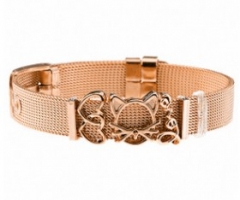 Stainless steel mesh bracelet + Alloy accessories Keeper woman bracelet