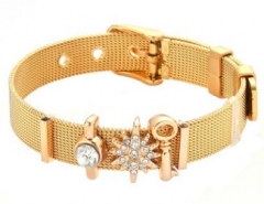 Stainless steel mesh bracelet + Alloy accessories Keeper woman bracelet