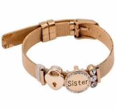 Stainless steel mesh bracelet + Alloy accessories Keeper woman bracelet