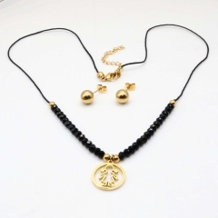 Stainless steel jewelry set, necklace and earrings wholesale