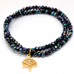 Stainless steel women's jewelry beaded bracelet wholesale