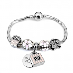 Stainless steel jewelry Pandor a Charms Bracelet wholesale