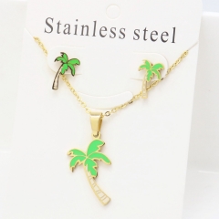 Stainless steel jewelry Earrings and necklaces set Wholesale