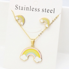 Stainless steel jewelry Earrings and necklaces set Wholesale