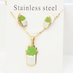 Stainless steel jewelry Earrings and necklaces set Wholesale