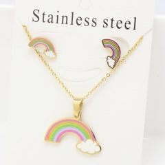 Stainless steel jewelry Earrings and necklaces set Wholesale