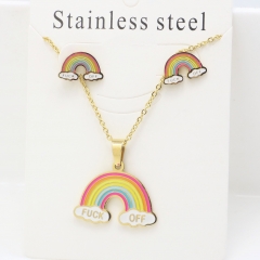Stainless steel jewelry Earrings and necklaces set Wholesale