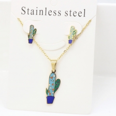Stainless steel jewelry Earrings and necklaces set Wholesale