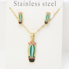 Stainless steel jewelry Earrings and necklaces set Wholesale