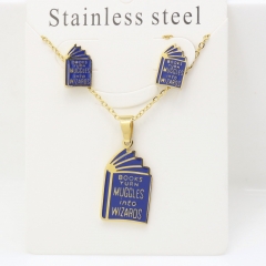 Stainless steel jewelry Earrings and necklaces set Wholesale