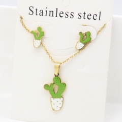 Stainless steel jewelry Earrings and necklaces set Wholesale