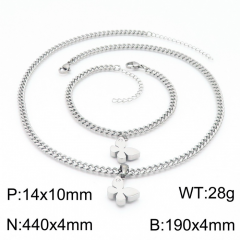 Stainless steel jewelry Necklace Bracelet set Wholesale