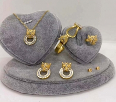 Stainless steel jewelry Necklace Earrings Ring bracelet set Wholesale