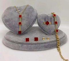 Stainless steel jewelry Necklace Earrings Ring bracelet set Wholesale