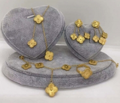 Stainless steel jewelry Necklace Earrings Ring bracelet set Wholesale