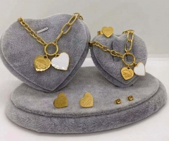 Stainless steel jewelry Necklace Earrings Ring bracelet set Wholesale