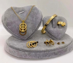 Stainless steel jewelry Necklace Earrings Ring bracelet set Wholesale