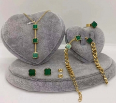 Stainless steel jewelry Necklace Earrings Ring bracelet set Wholesale