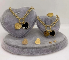 Stainless steel jewelry Necklace Earrings Ring bracelet set Wholesale