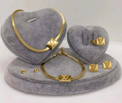 Stainless steel jewelry Necklace Earrings Ring bracelet set Wholesale